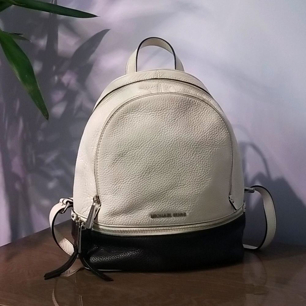 Michael Kors color block leather backpack white/bk